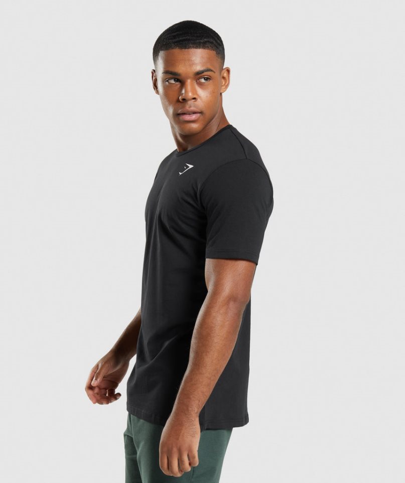 Men's Gymshark Critical T-Shirts Black | CA N7D518